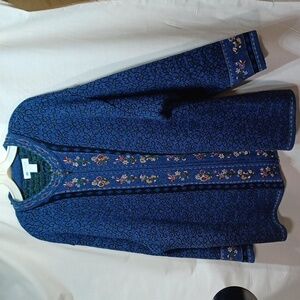 Vintage Squaw Valley Sweater Shetland Wool Cardigan Blue 3X